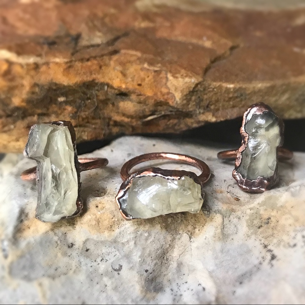 🟢Schiller sunstone rings